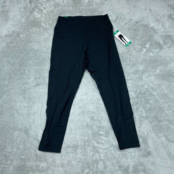 Danskin Lightweight Tight Black Leggings XL High Waist Stretch d0420 - Picture 2 of 7